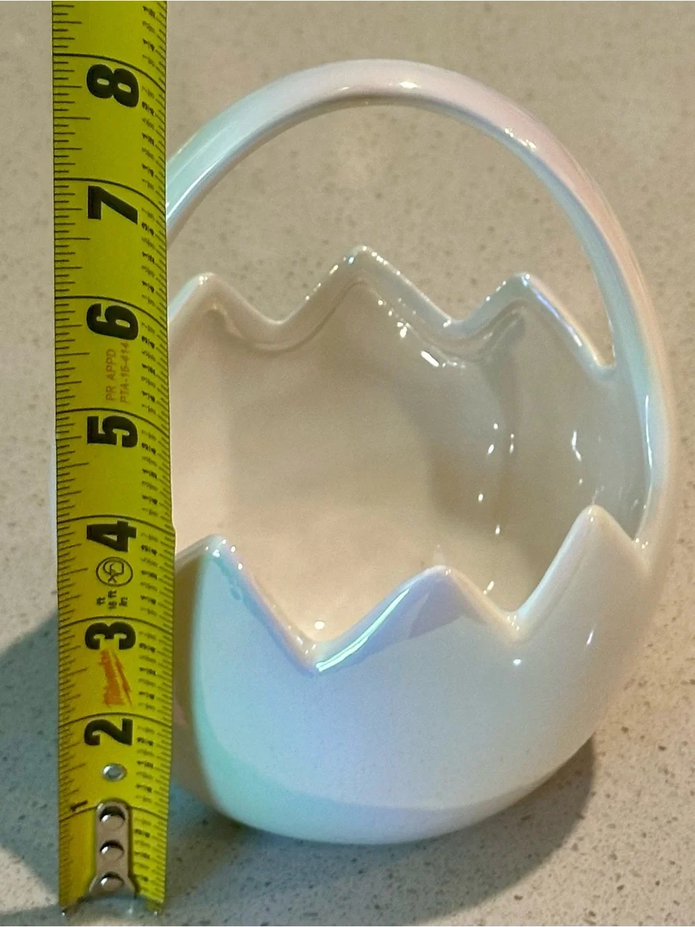 White Ceramic Egg Basket Decorative Bowl